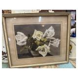 Framed vintage Rose print