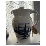Glazed Crock Pitcher w/handle