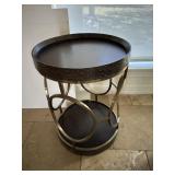 Metal and wooden drink table 2 of 2