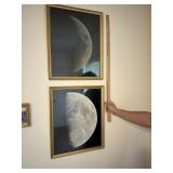Pair of framed Moon photos