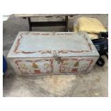 Handpainted wooden trunk