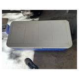 Coleman cooler w/misc picnic items