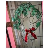 Pair of metal door Christmas wreathes