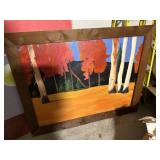 Framed colorful painting