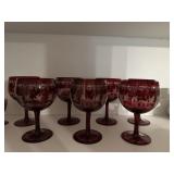 Ruby to Crystal etched stemglasses