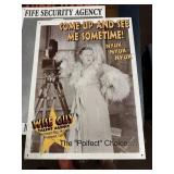 Metal Come Up and See Me sign