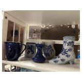 Misc Blue and white glass lot