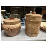 Glazed Cookie/Bean jars w/lids