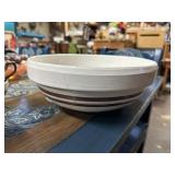 Glazed striped mixing bowl