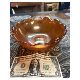 Orange Carnivalware glassware bowl