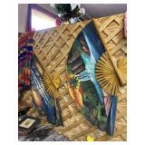 Large folding hand fans