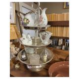 3 Tier stand wtih misc collectibles