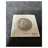 1950 Ben Franklin silver half dollar