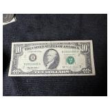 1995 US Hamilton $10 currency