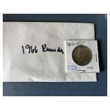 1966 Kennedy half dollar 40% silver