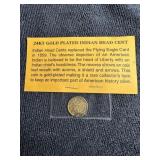 24K Gold plated Indian head cent