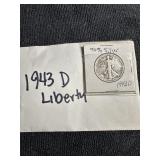 1943 D US 90% Silver Walking Liberty half dollar