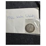 1946 US Walking Liberty silver half dollar