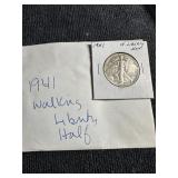 1941 US Walking Liberty half dollar