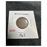 RARE 1868 Shield nickel