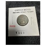 Rare 1860 Copper nickel Indian Head penny