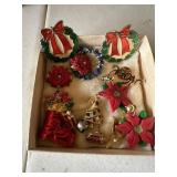 Misc Christmas jewelry, some vintage