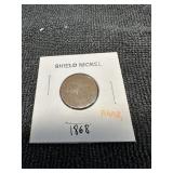 RARE 1868 Shield nickel