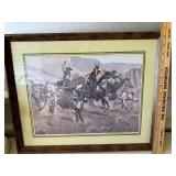 Cattle Round up framed picture