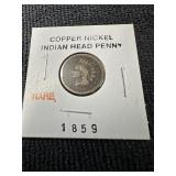 RARE 1859 Copper Nickel Indian Head penny