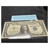 1957 US Silver certificate $1 currency
