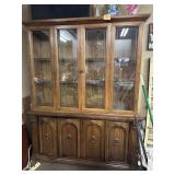 Wooden China cabinet with glass shelves