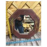 Wood frame handpainted mirror
