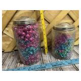 Jars of colorful beads