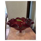 Ruby Red? dish, clear bottom