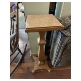 Oak plantstand w/tile topper