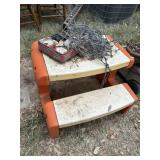 Childs outdoor picnic table