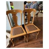 Pair of chairs, leather seat