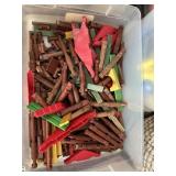 Tub of Lincoln logs