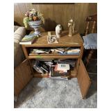 Oak doubledoor cabinet w/misc