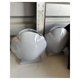 Pair of glazed Shell vases