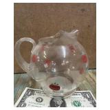 Vintage glass juice pitcher