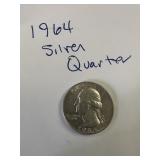 1964 Silver US Quarter
