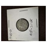 1945 D Mercury dime