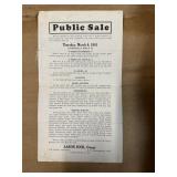1941 Paper Public Sale advertisement