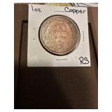 1 OZ .999 Pure Copper Ship&Pirate