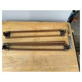 Antique Oak, metal towel rack