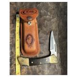 Case knife with leather case
