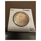 1 OZ of .999 Pure Copper Ship and Pirate