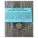 24K Gold Plated Bison nickle