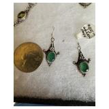 Sterling and Green Onyz Earrings